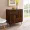 Walker Edison Dark Walnut/Navy Interior Modern Color Pop Accent Cabinet
